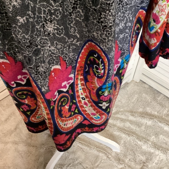 White Mark Blue Long Sleeve Sundress with Plunge Neckline MED 1306 - Picture 7 of 9